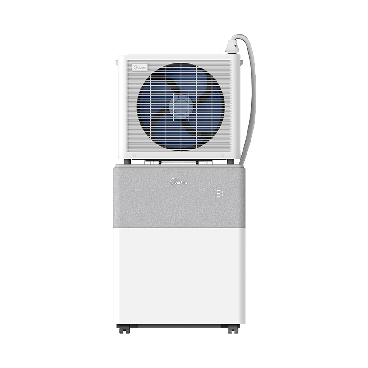 Midea PortaSplit Cool indoor unit with outdoor unit stacked above it