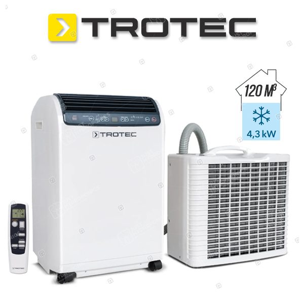Trotec PAC 4600 split air conditioner with remote control and outdoor unit